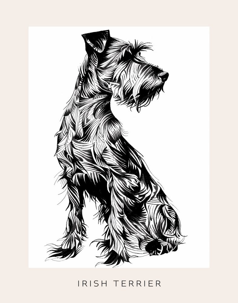 Irish Terrier Strichzeichnung Poster