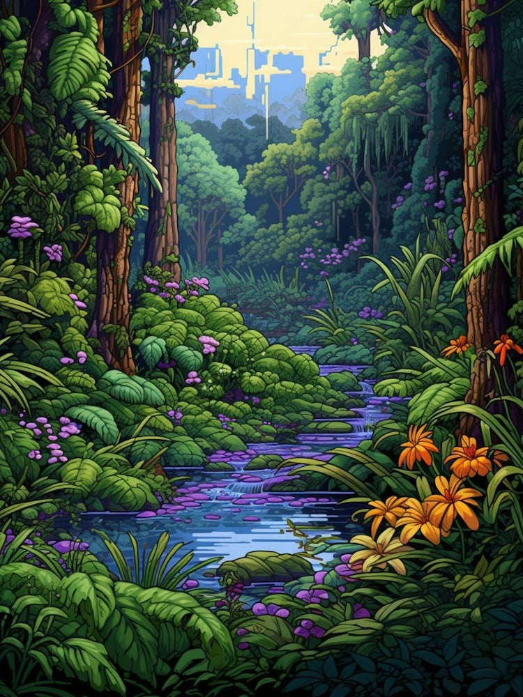 Atlantic Forest Pixel Art 4
