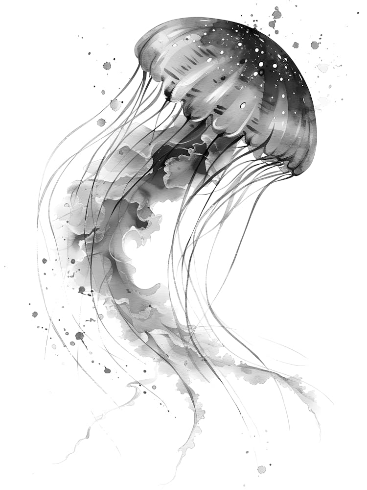Jellyfish Ink Drawing 1