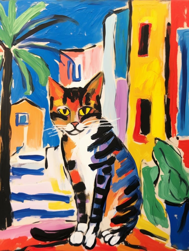 Painting Of A Cat In Trieste Italy 2