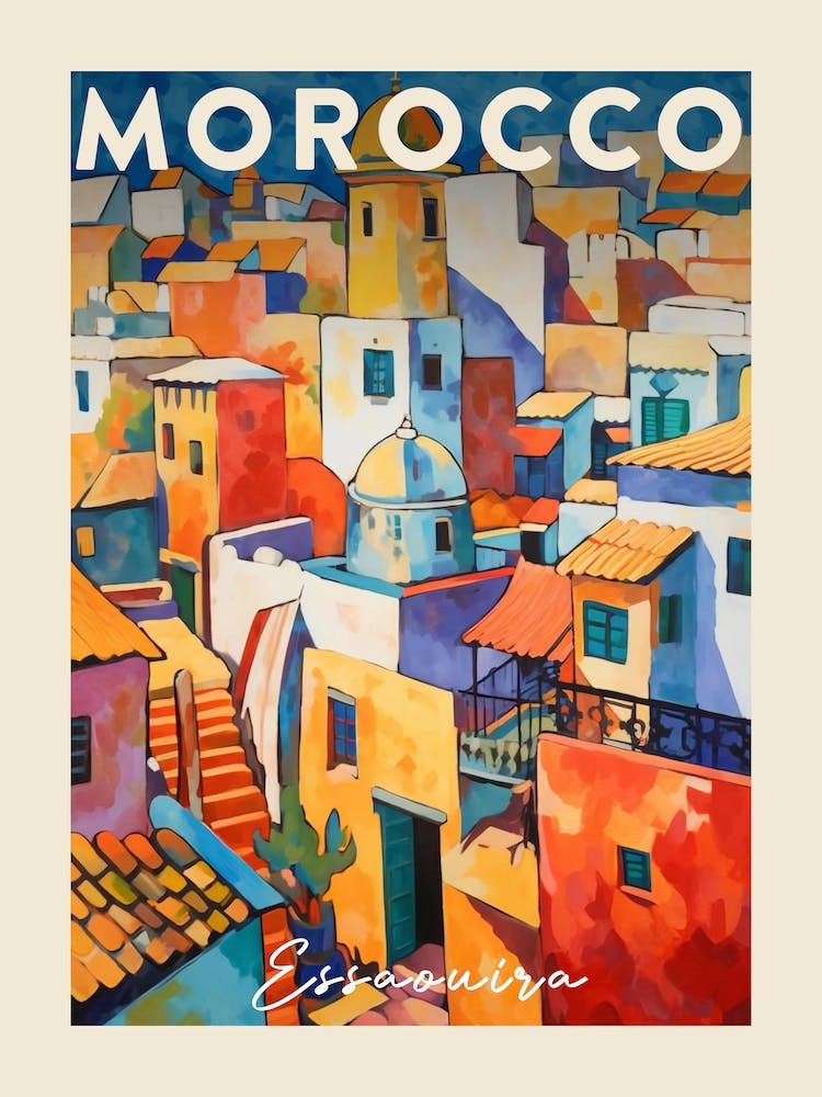 Essaouira Morocco 1 Fauvist Painting  Travel Poster