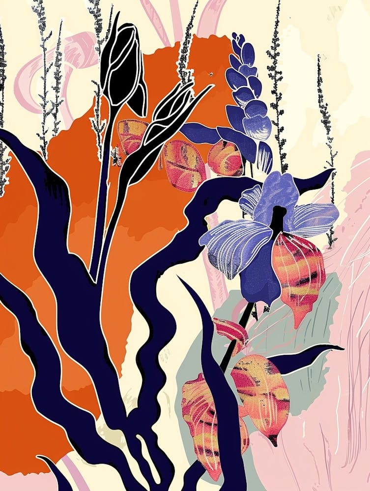 Colourful Flower Illustration Aconitum 3