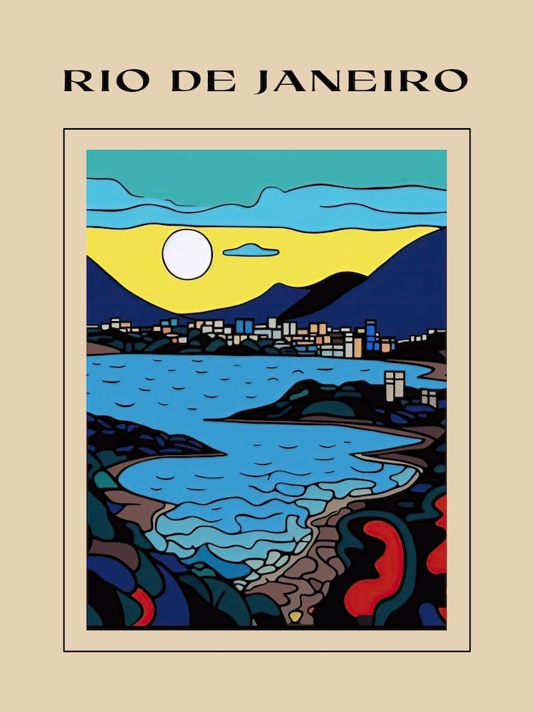 Minimal Design Style Of Rio De Janeiro, Brazil 1 Poster
