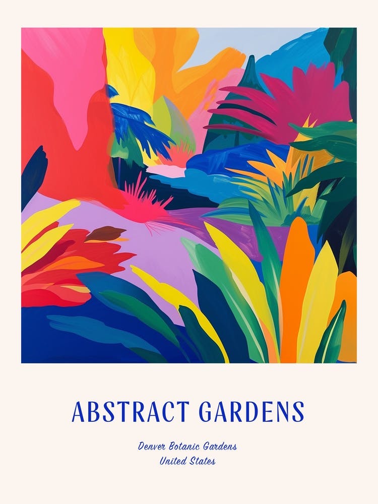 Colourful Gardens Denver Botanic Gardens Usa 2 Blue Poster