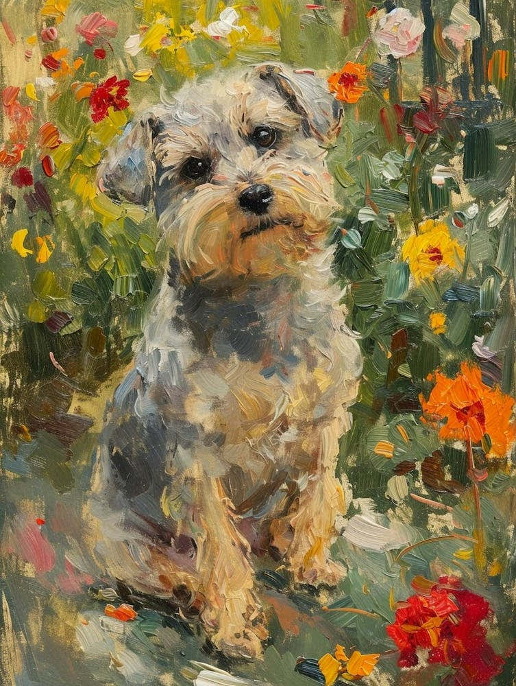 Dandie Dinmont Terrier Acrylic Painting 6