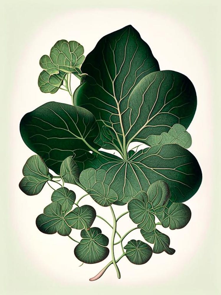 Purslane Leaf Vintage Botanical 1
