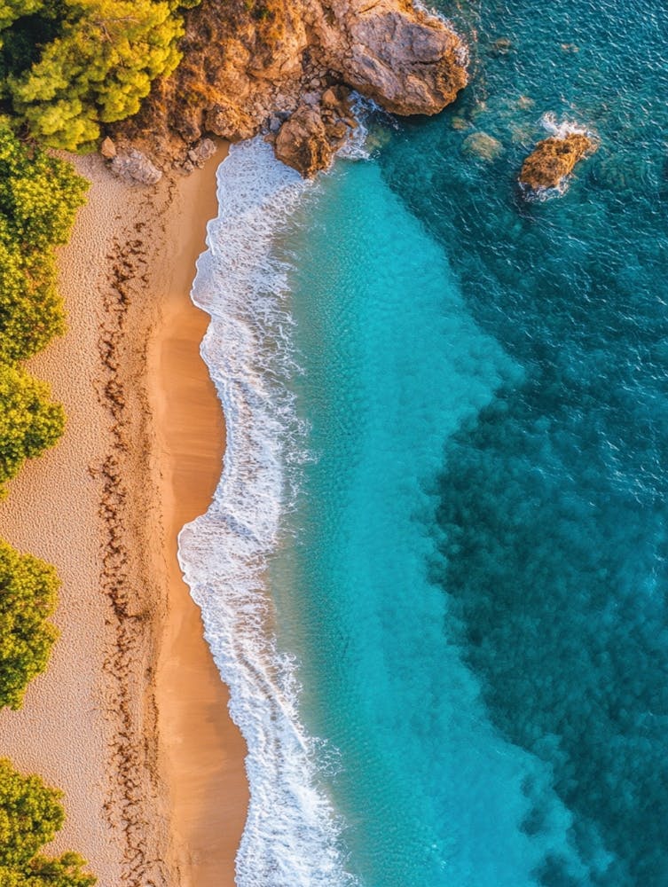 Aerial View Of A Beach In Croatia