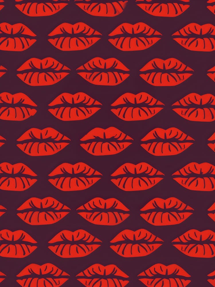 Red Lips On A Black Background