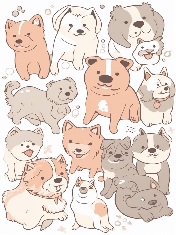 Dogs Kawaii Illustration 2
