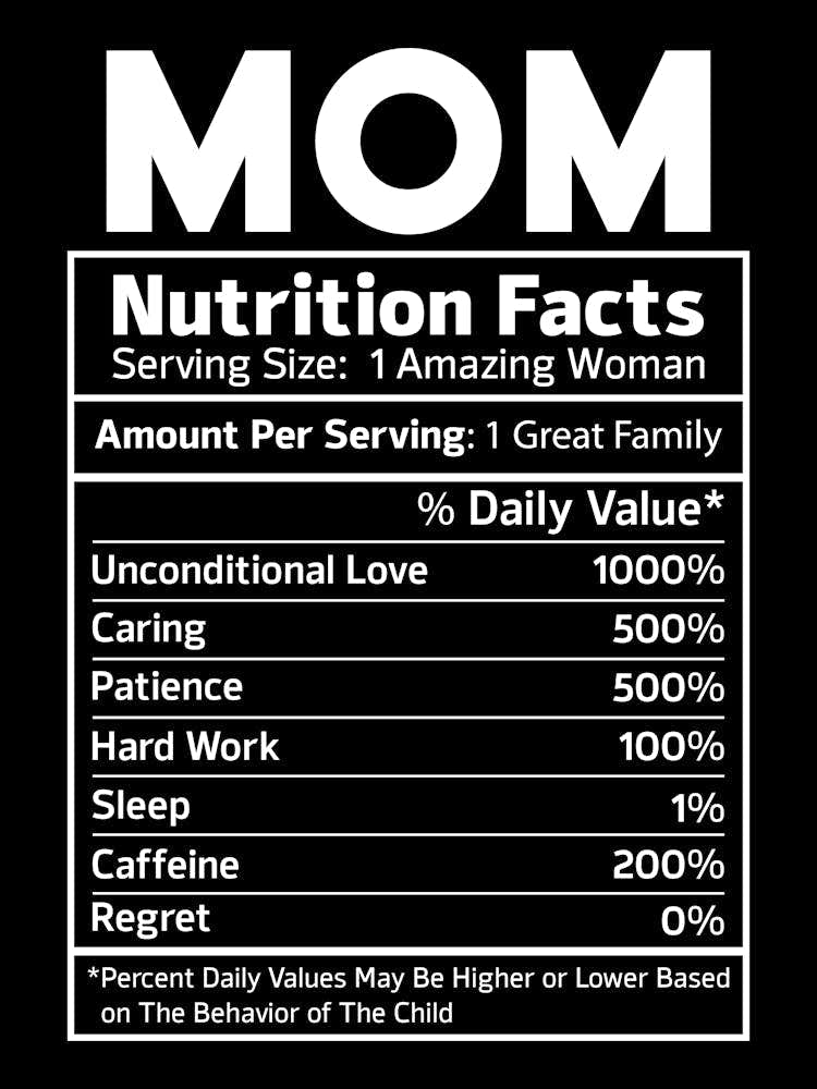 Funny Mom Nutrition Facts