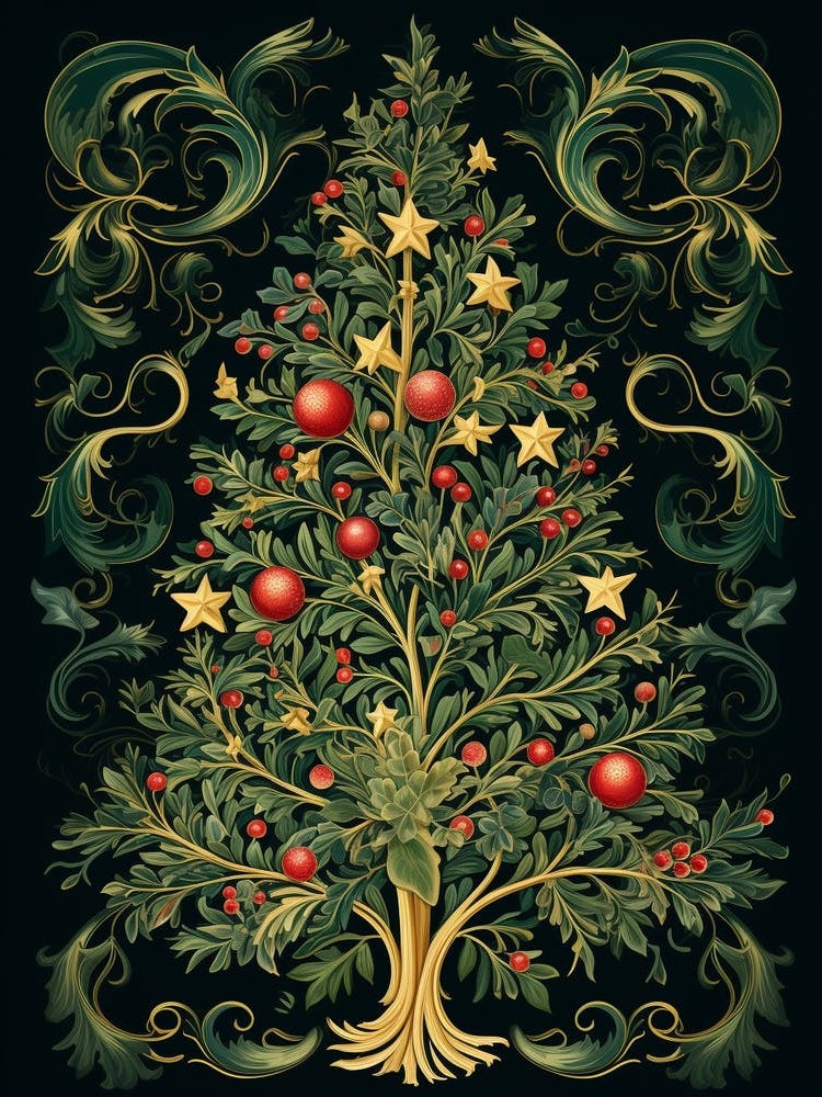 William Morris Style Christmas Tree 12