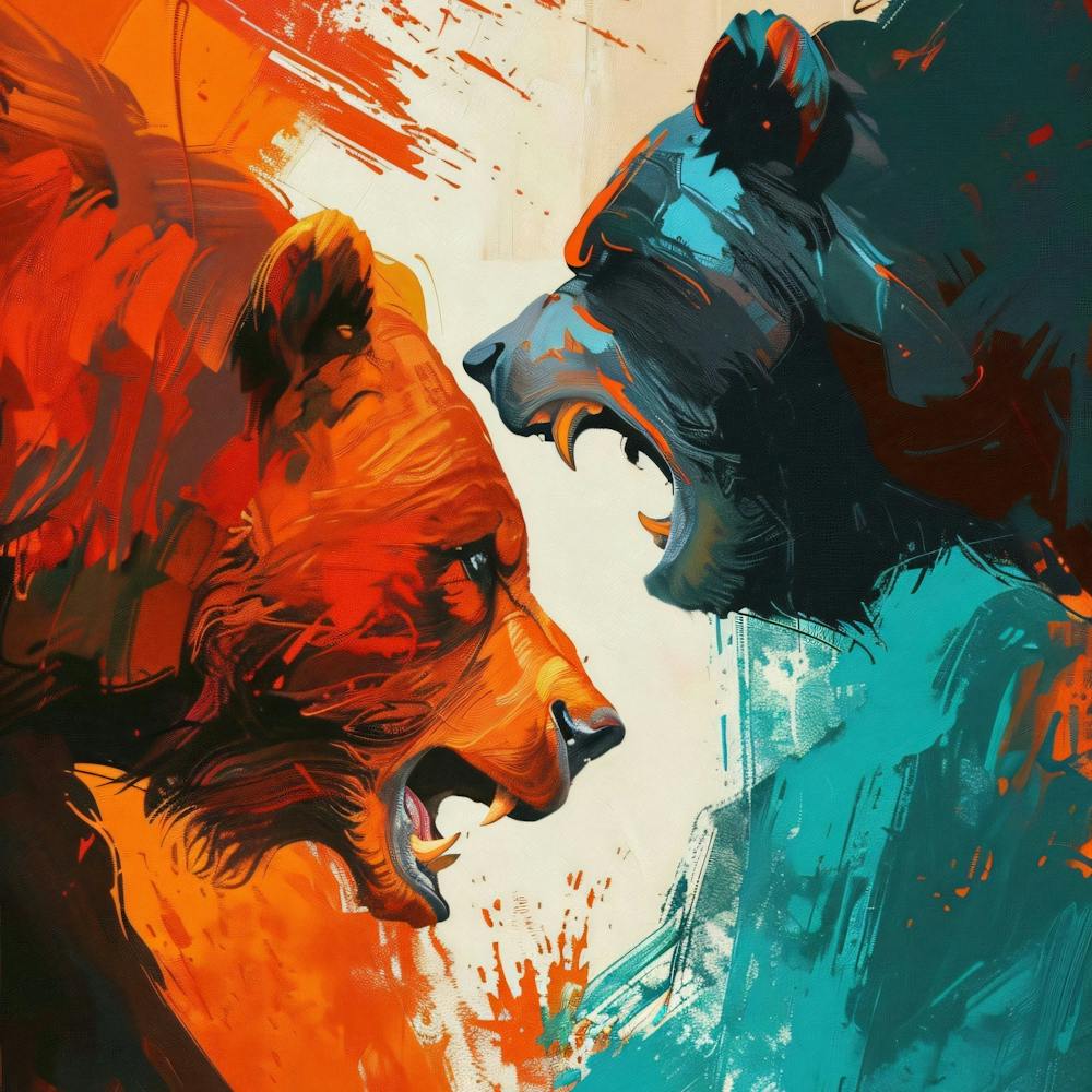 Two Bears Fighting 3