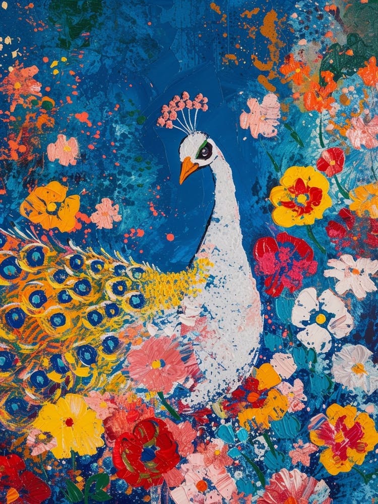 White Peacock Painting 2