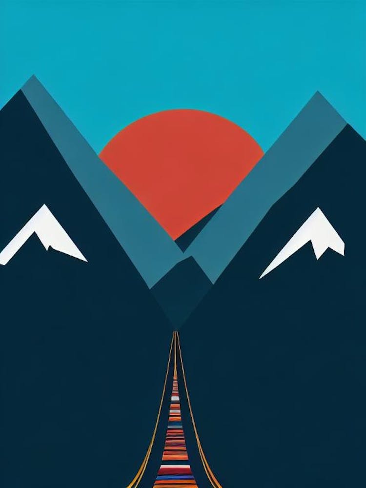 Val D'Isère, France Modern Illustration Skiing Poster