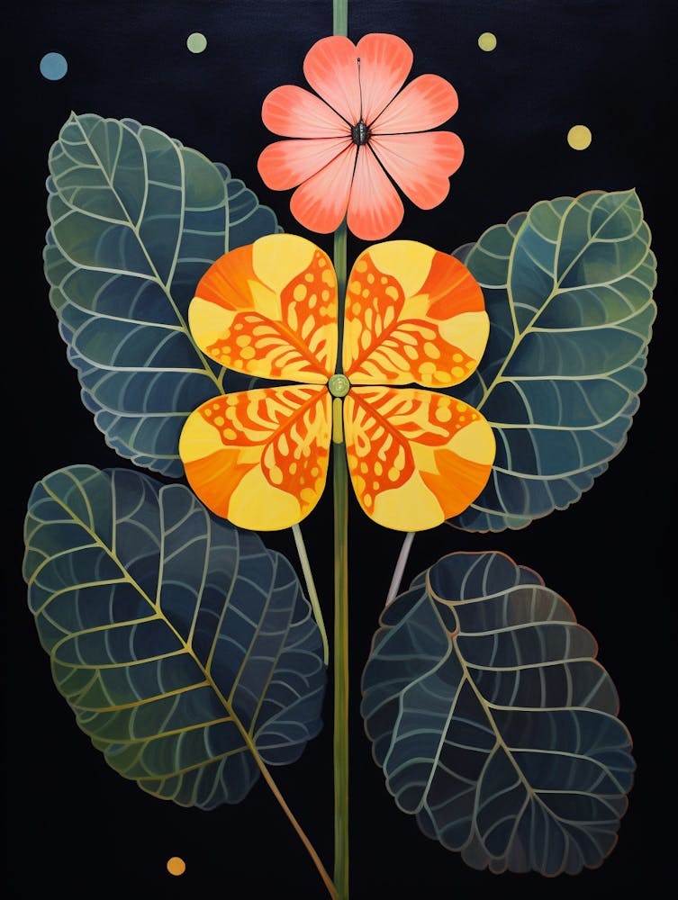 Lantana 4 Hilma Af Klint Inspired Flower Illustration