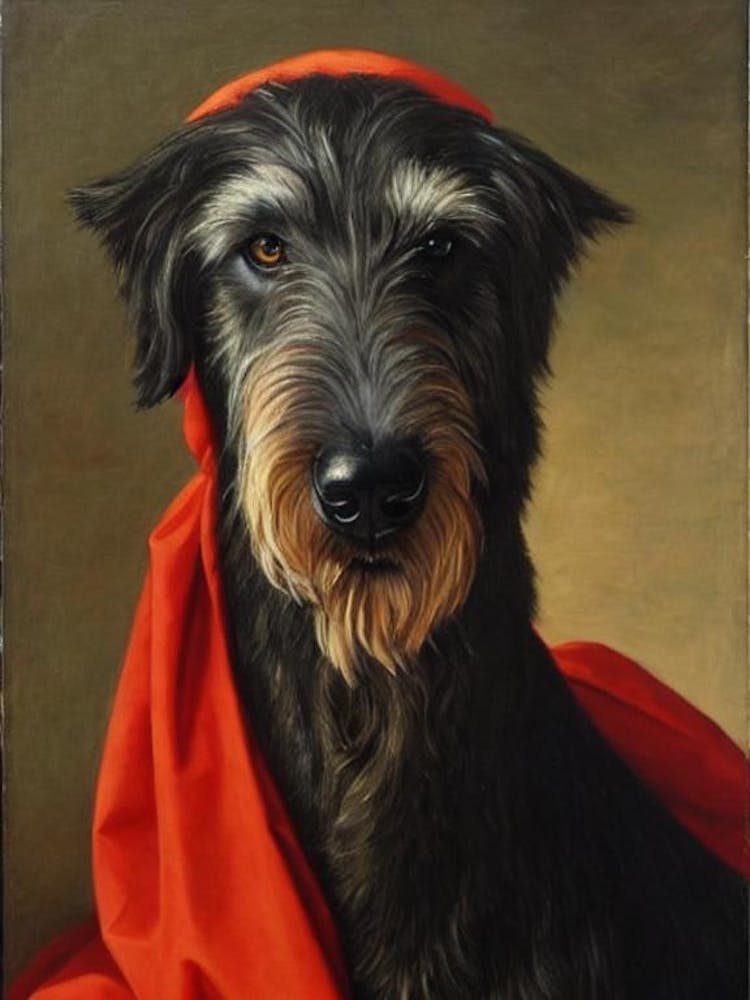 Irish Wolfhound Renaissance Portrait Oil Painting