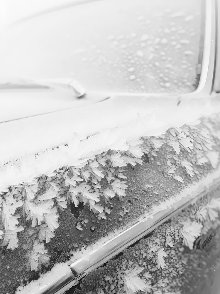 Black And White Photo Of A Car