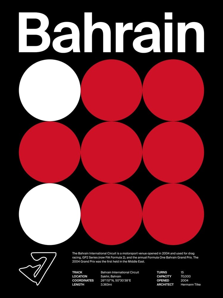Mid Century Dark Bahrain F1
