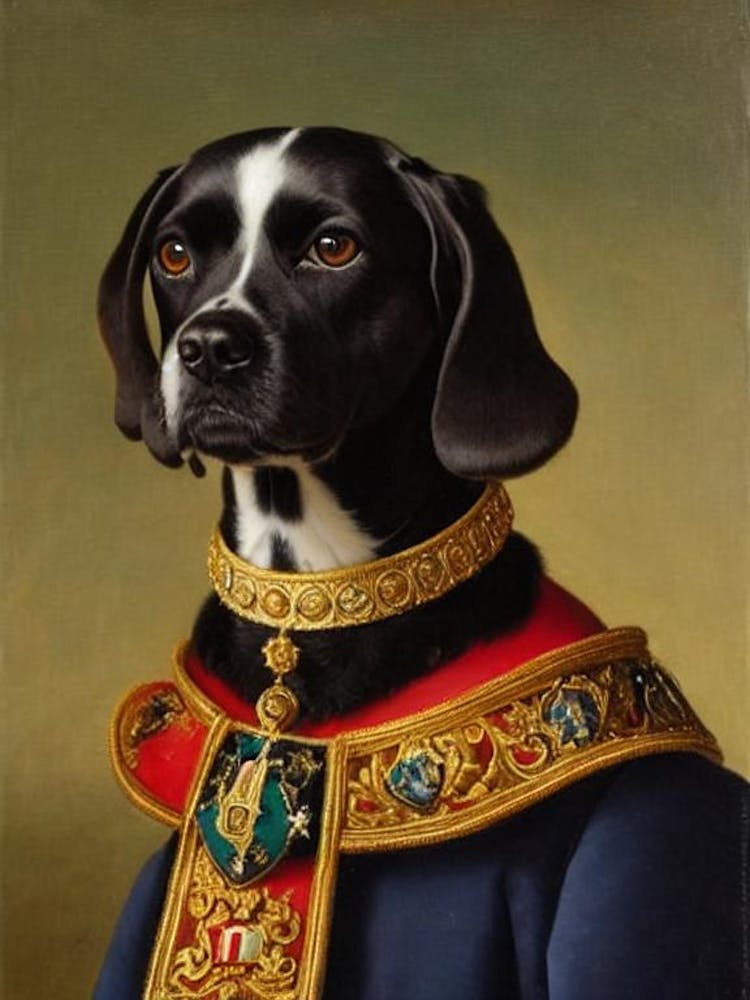 Cesky Terrier Renaissance Portrait Oil Painting