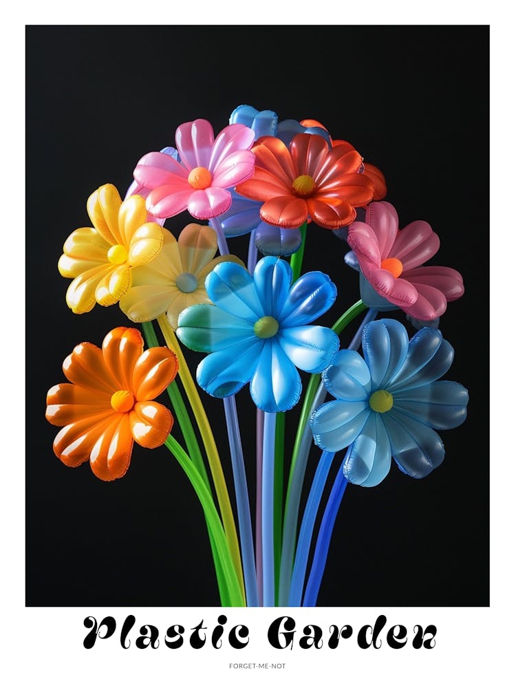 Bright Inflatable Flowers Poster Forget Me Not 3