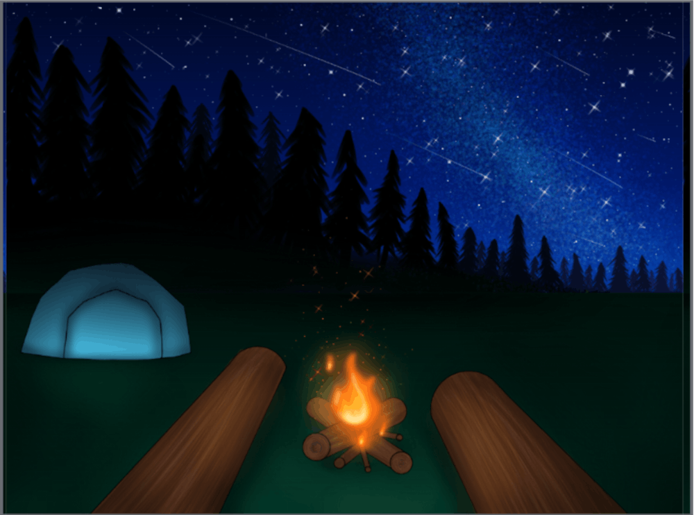 Campfire stary night