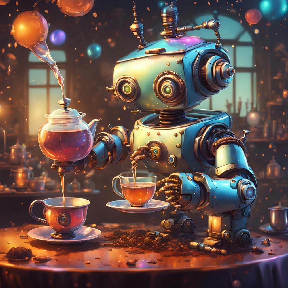 Robot Drinking Tea