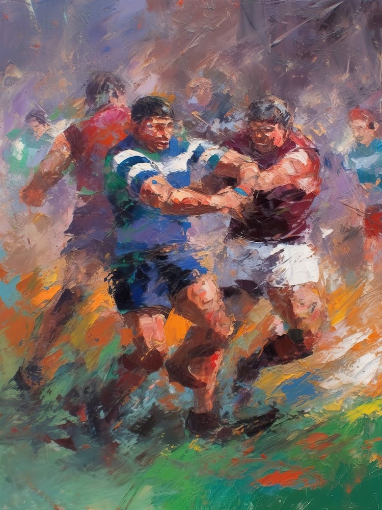 Rugby In The Style Of Monet 2