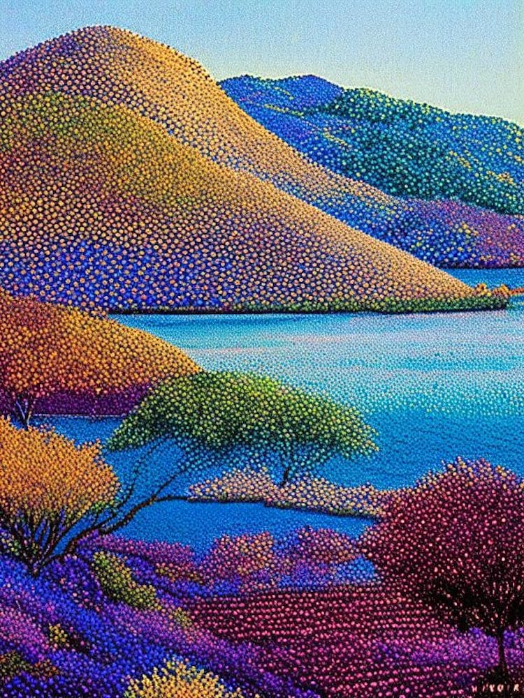 Komodo National Park Indonesia Pointillism