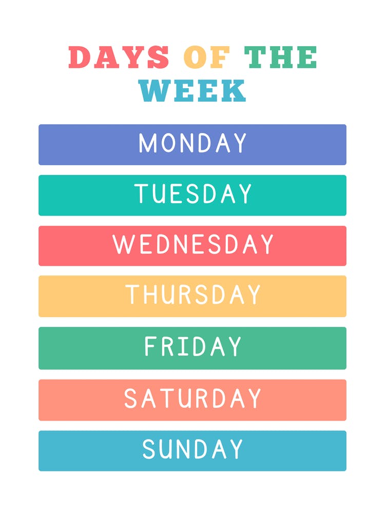 Days Of The Week Nursery