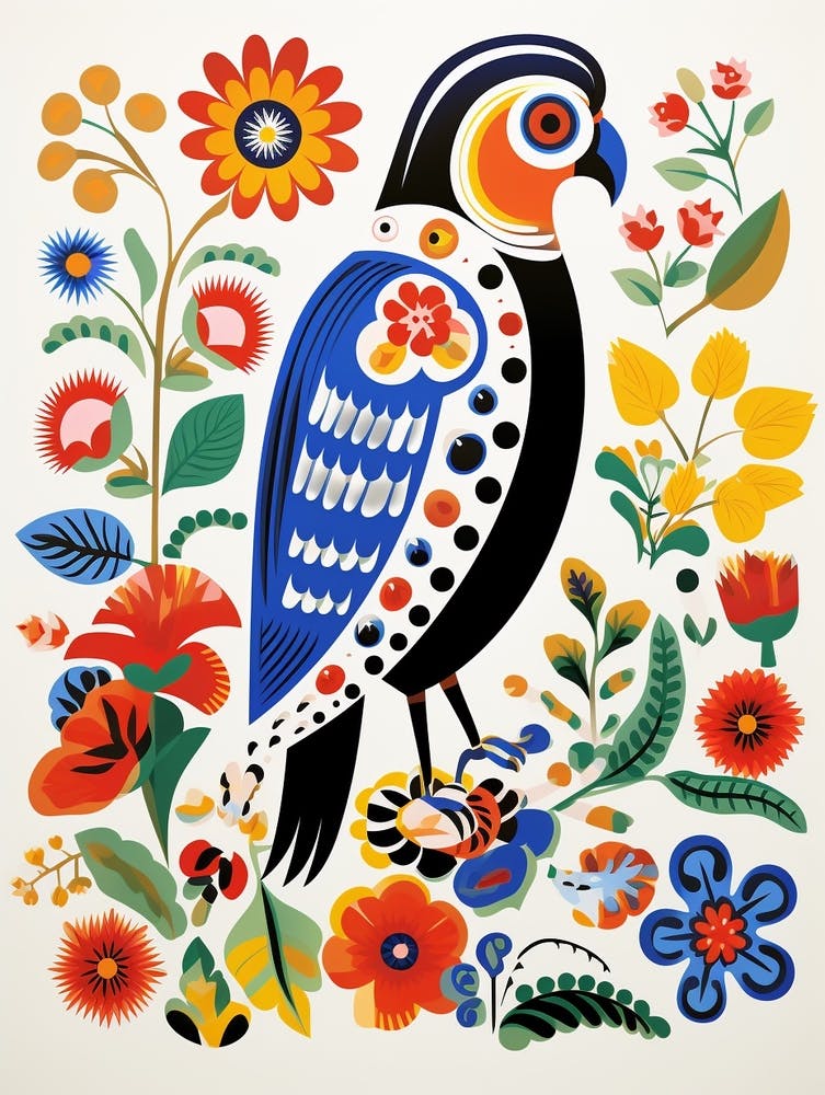 Scandinavian Bird Illustration Falcon 4