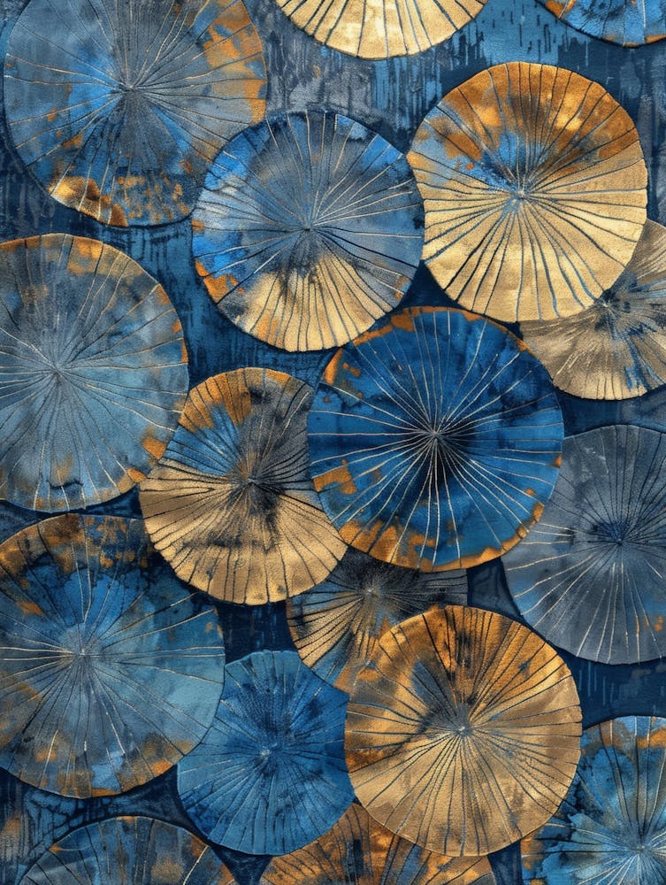 Blue And Gold Wall Art