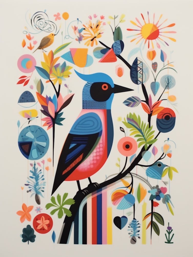 Colourful Scandi Bird Lark 1