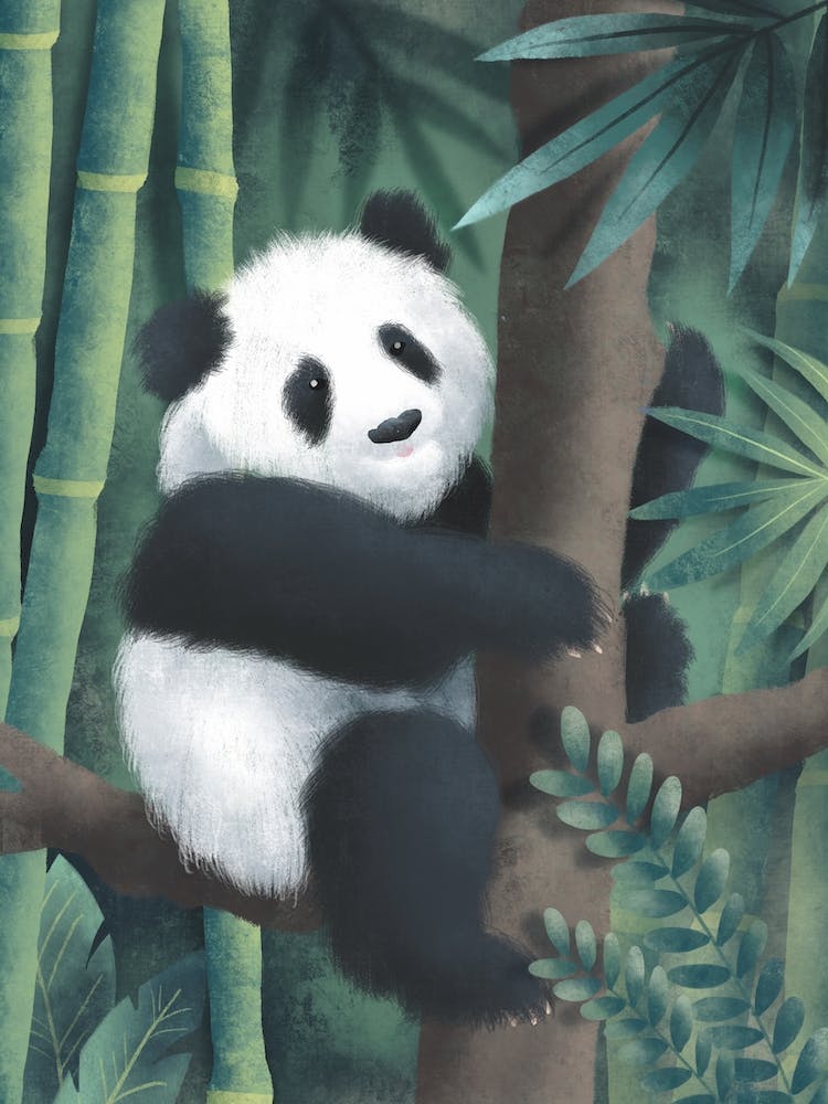 Emerald Green Jungle Panda Print 1