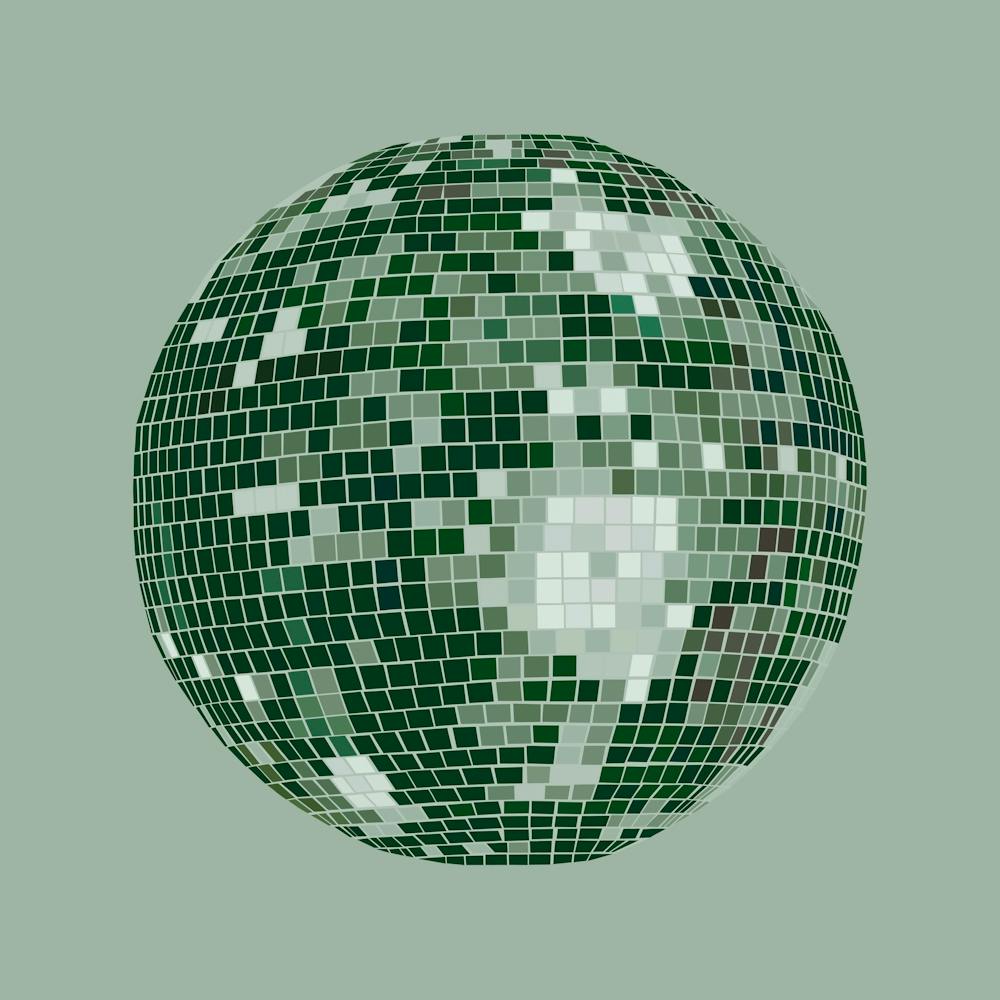 Green Disco Mirror Ball