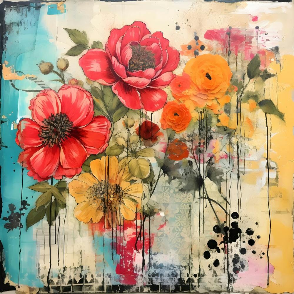 Vintage Bright Flowers 11