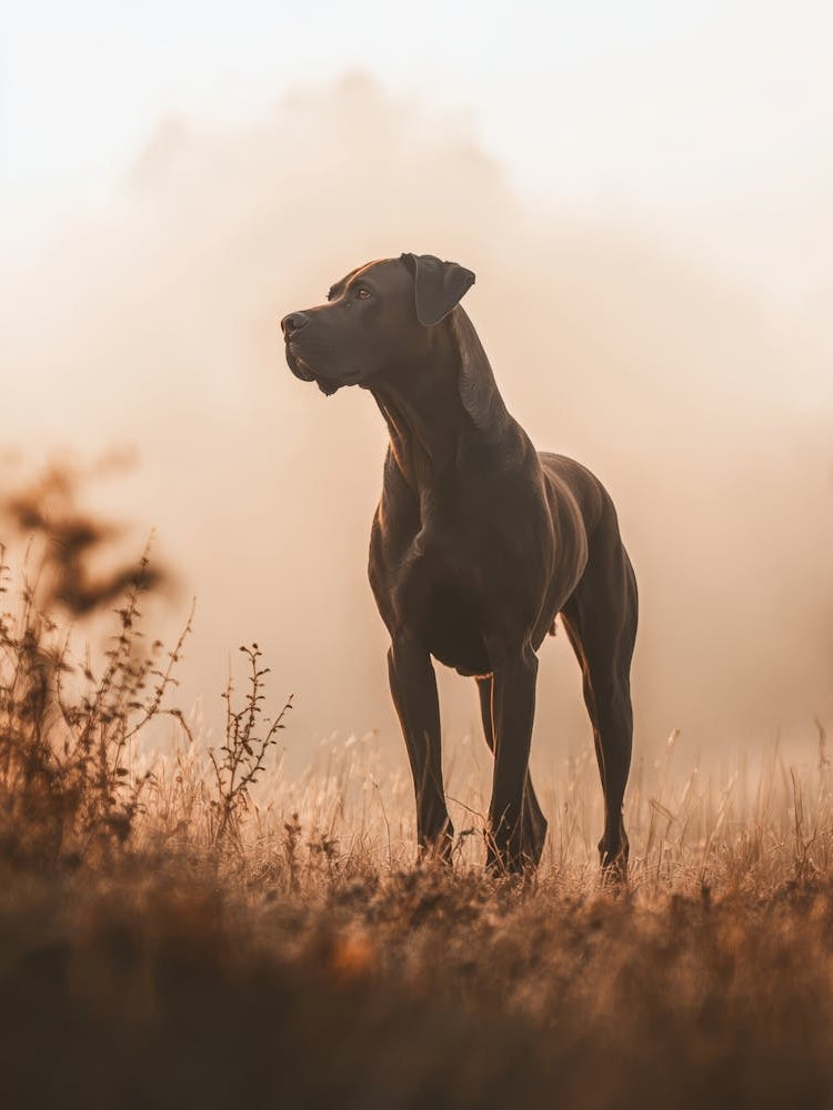 Doberman Pinscher.Generated AI. Wall