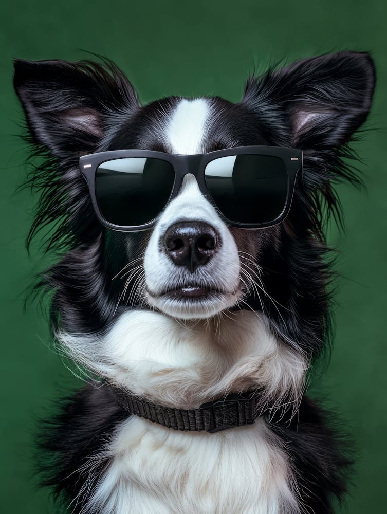 Border Collie mit Sonnenbrille 1