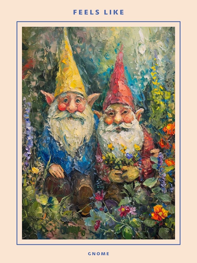 Kitschige Gartenzwerge Im Garten 1 Poster