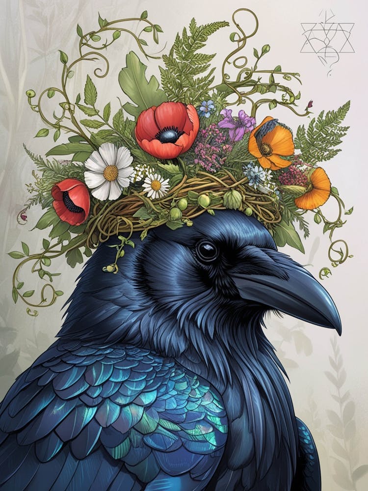 Crow botanical flower beauty