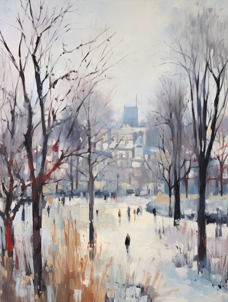 Winter City Park Painting Regents Park London 3