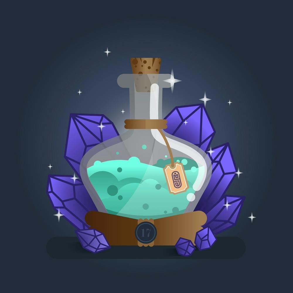 Potion Bottle With Crystals