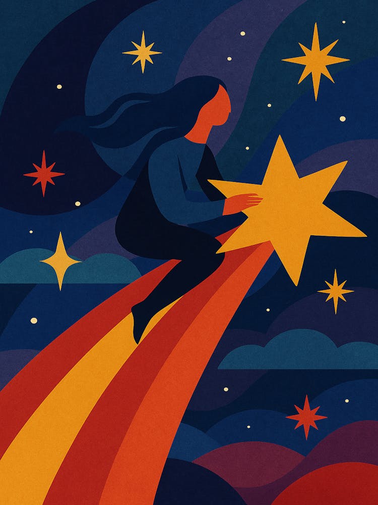 Cosmic Lullaby Nursery Print – Modern Moon & Stars Wall Art – Dreamy Night Sky Poster for Baby Room Decor 1