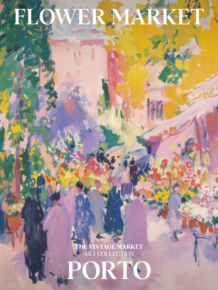 Vintage Flower Market Painting Porto 2
