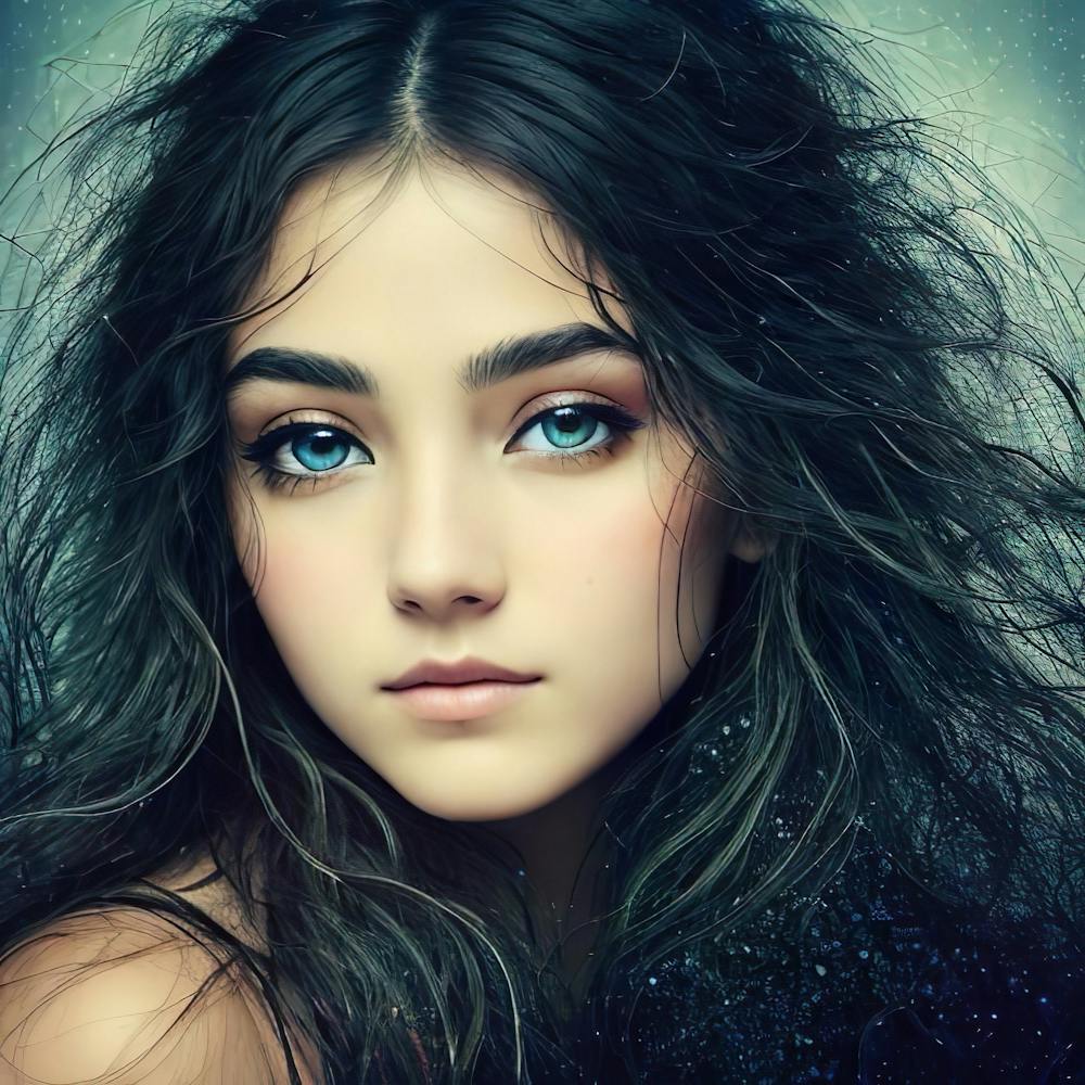 Exotic Girl With Blue Eyes