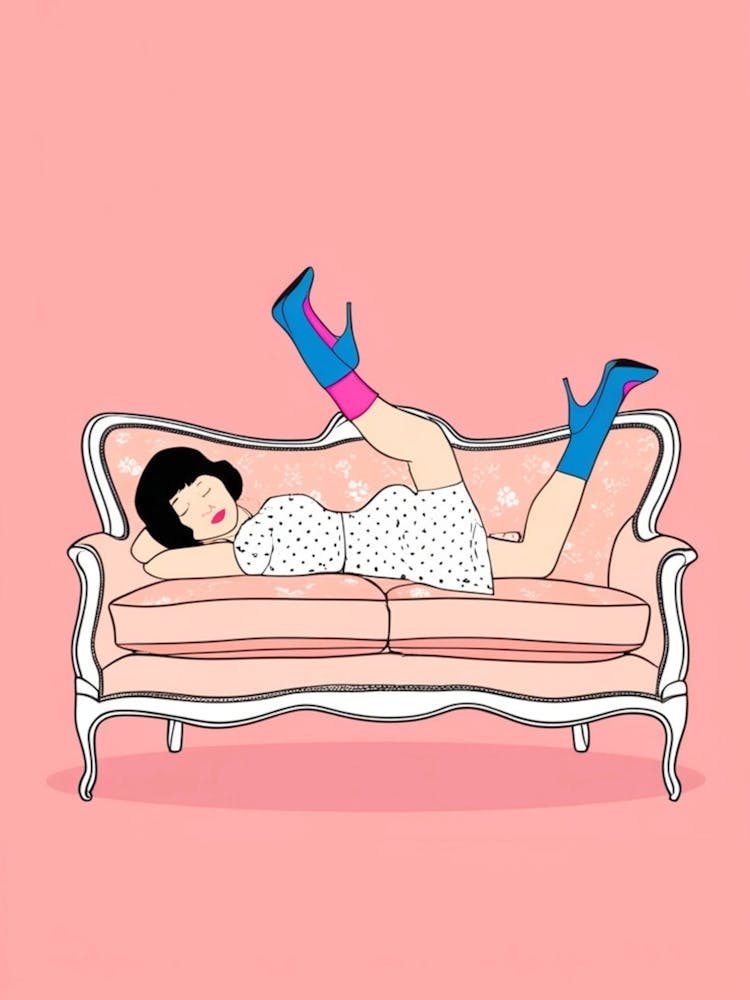 Girl Laying On Couch 1