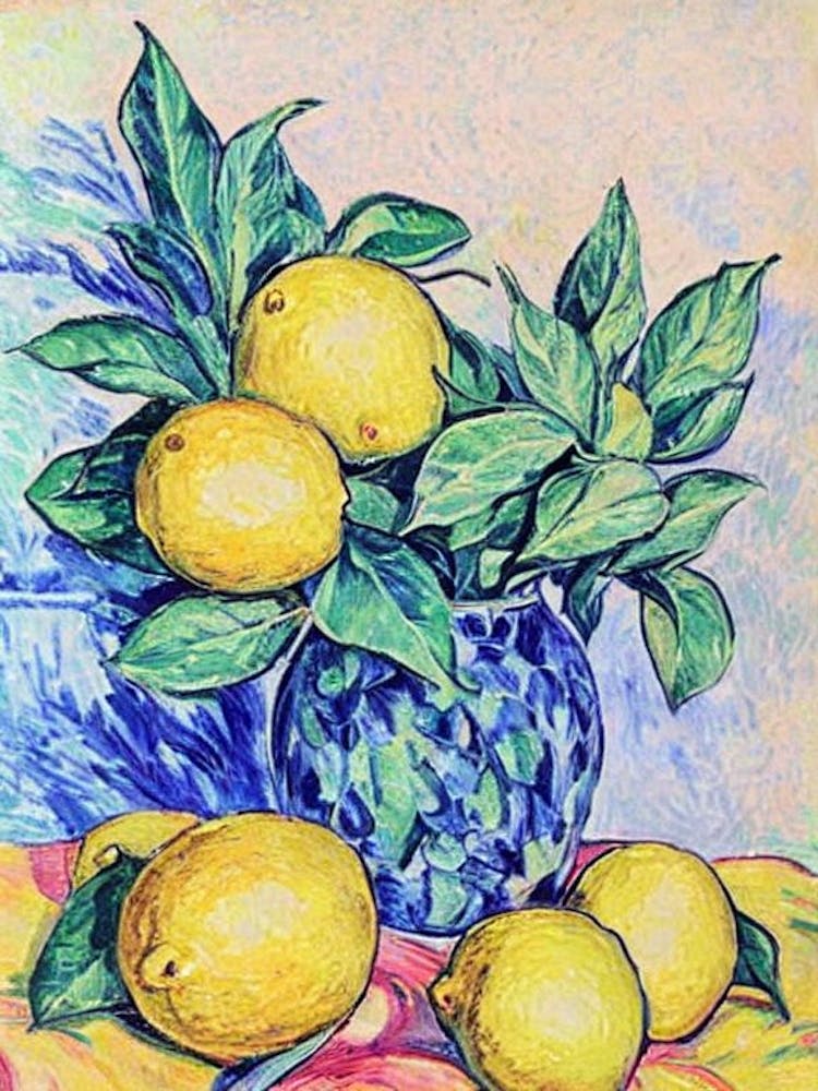Lemon Vintage Sketch Fruit