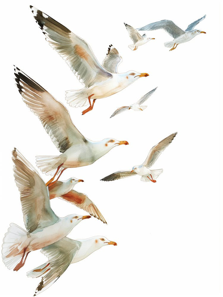 Seagulls In Flight
