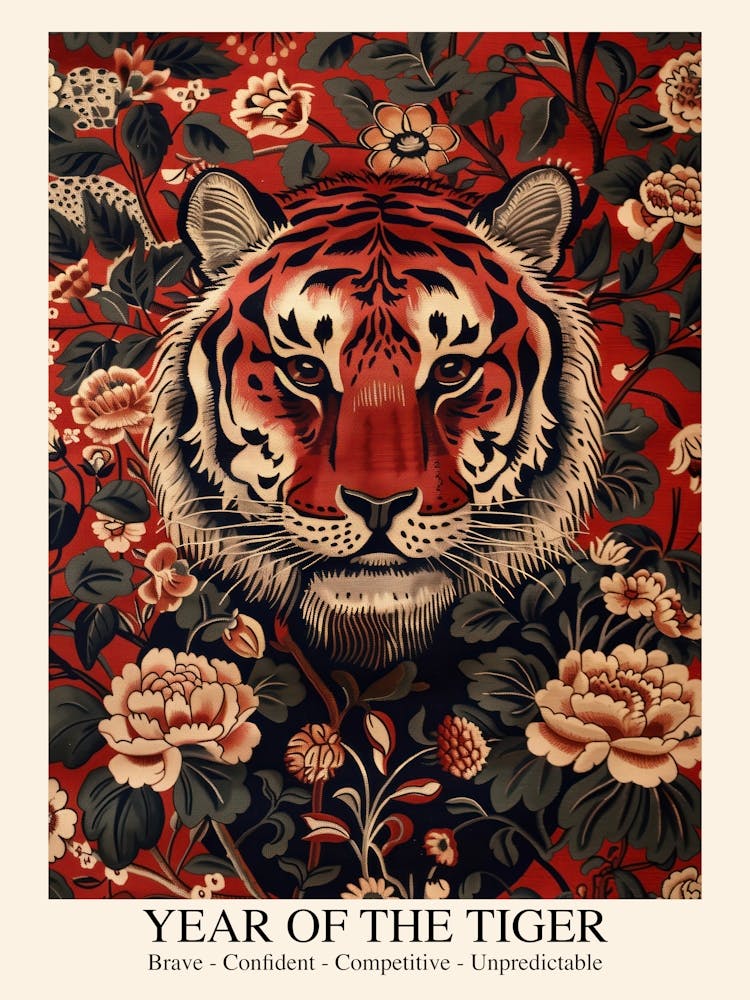 Chinese Lunar Year Of The Tiger 1 William Morris Style