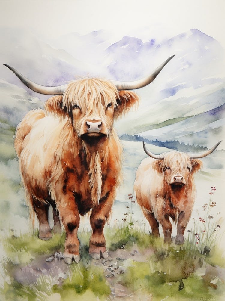 Two Curious Highland Cows 2