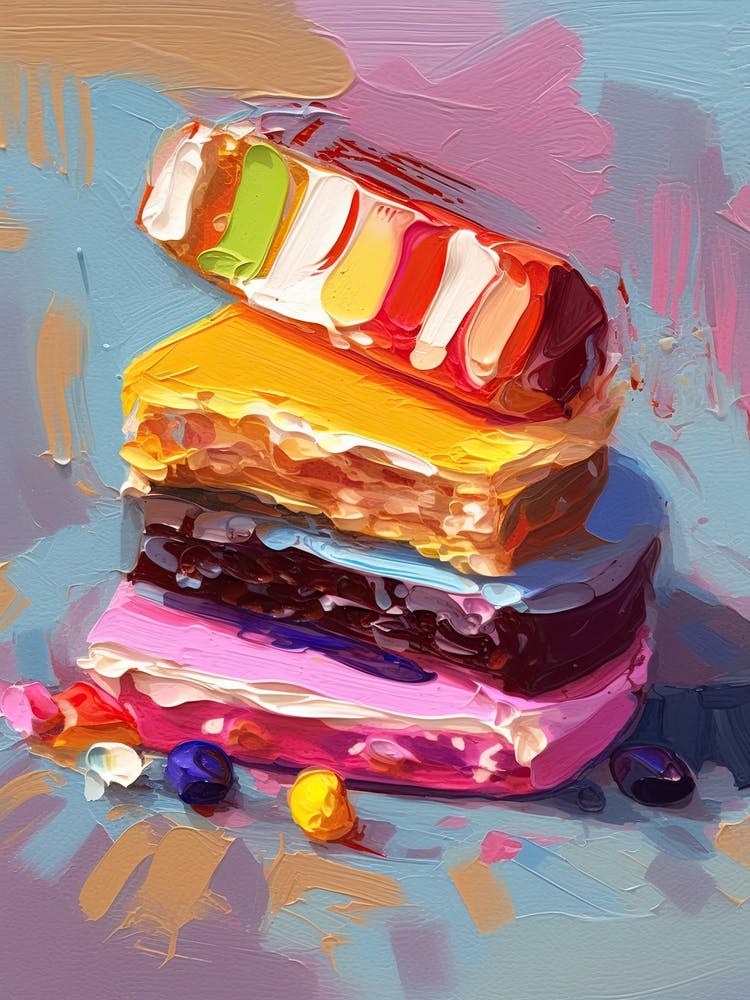 Birthday Cake Oil Painting 4